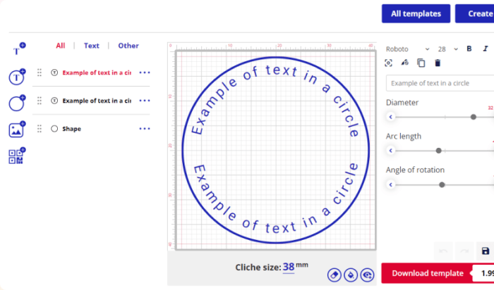 Online stempel gestalten